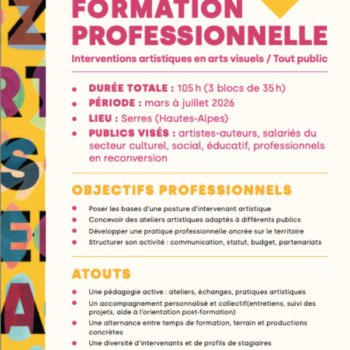 Offre de Formation professionnel. Pratiques professionnelles d'interventions en arts visuels / tout public