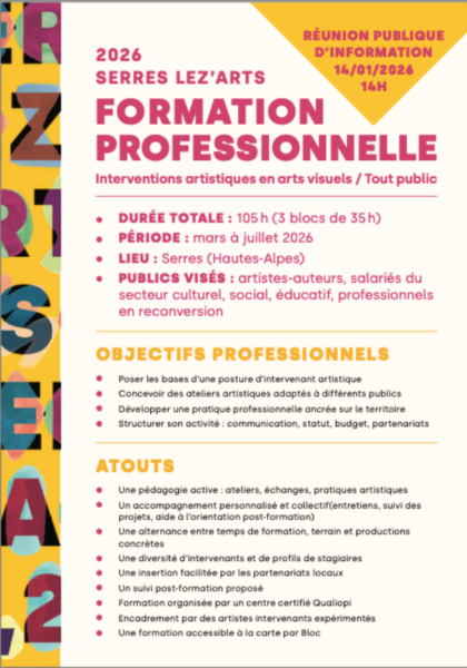 Offre de Formation professionnel. Pratiques professionnelles d'interventions en arts visuels / tout public
