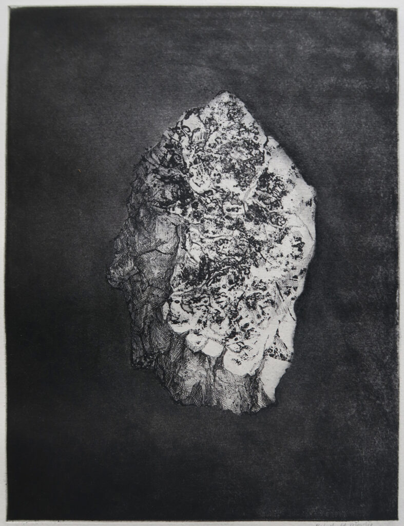 Roche et empreinte Gravure eau forte
